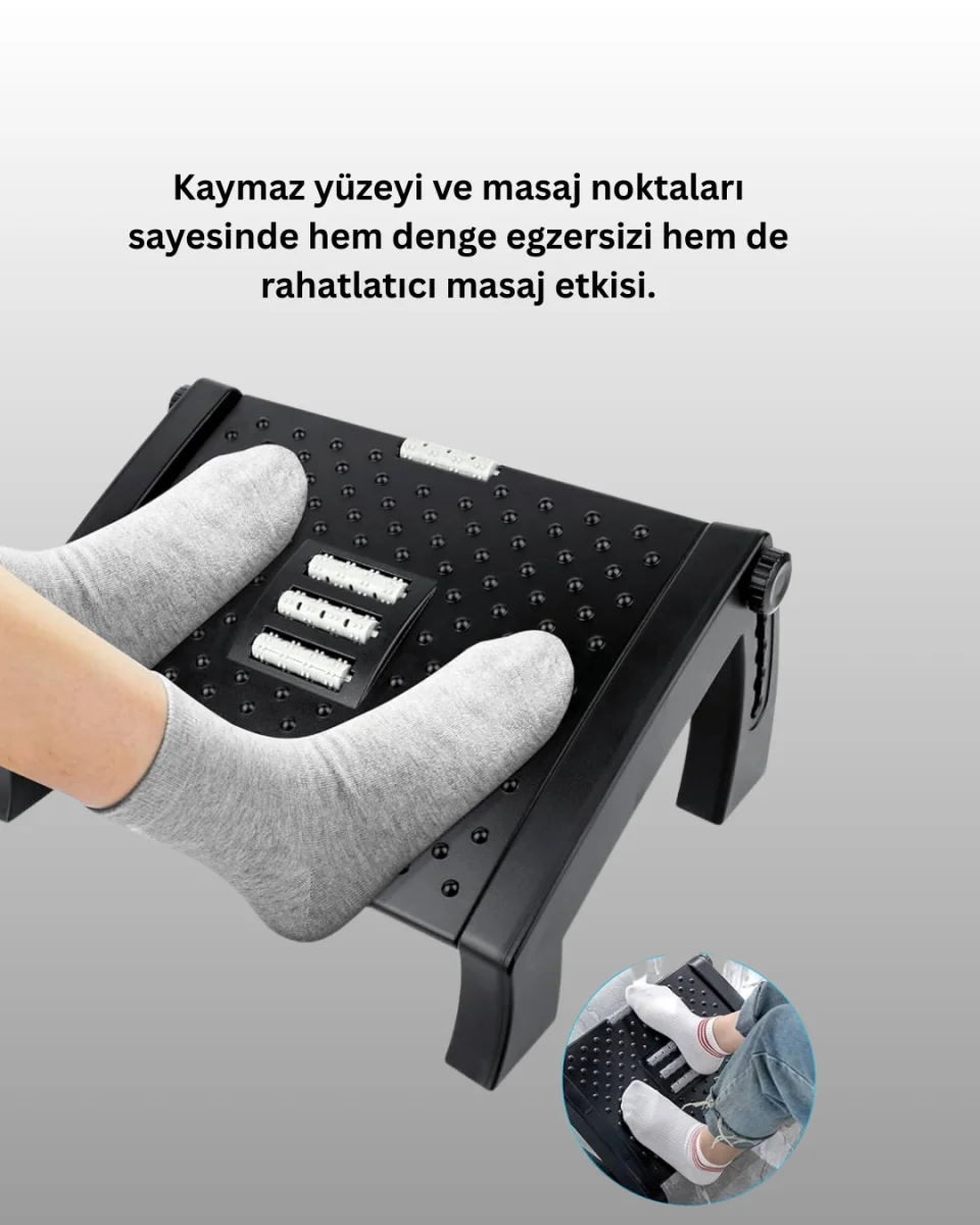 Masa Altı Ayak Dinlendirme Aparatı – Masajlı, Isıtmalı, Taşınabilir