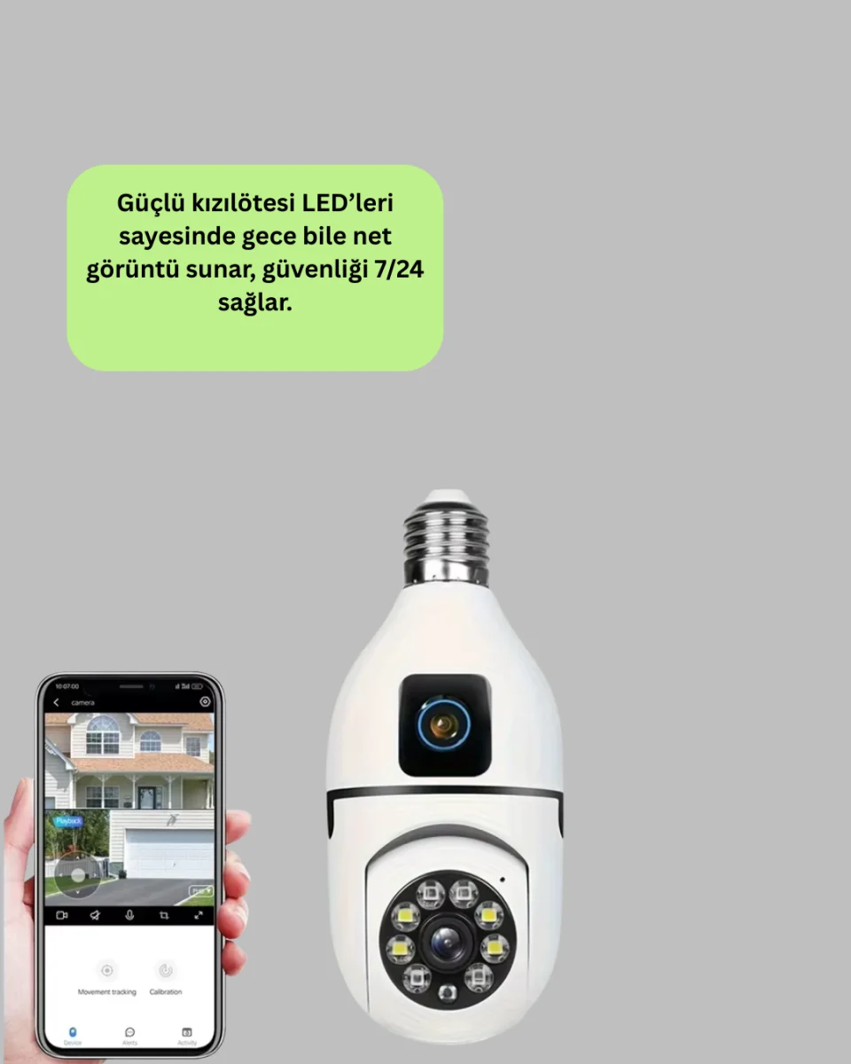 1080P WiFi Ampul Güvenlik Kamerası – Gece Görüş & Uzaktan Erişim