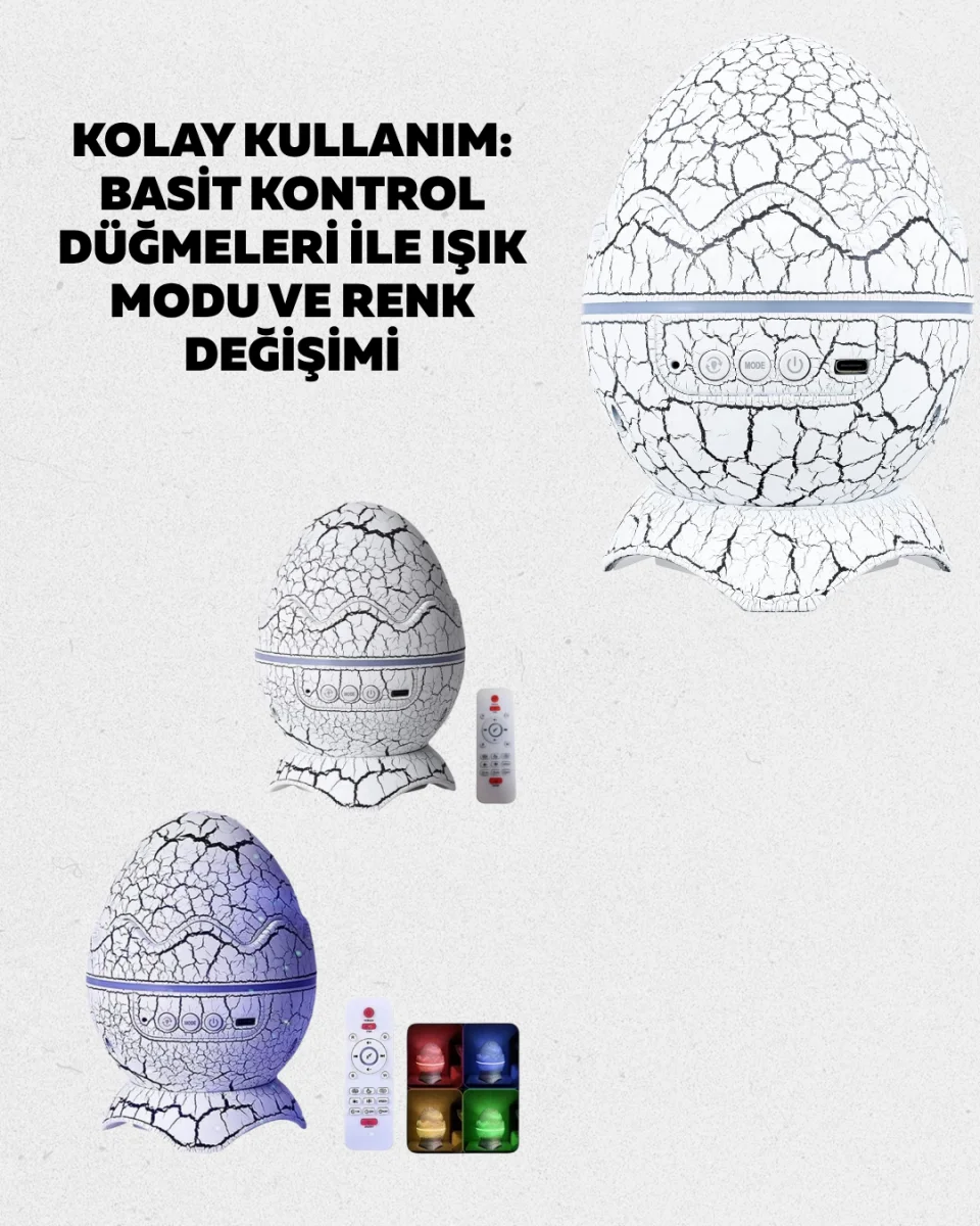 Çocuk Odası İçin Galaxy Projektör + Beyaz Gürültü + Uzaktan Kumandalı