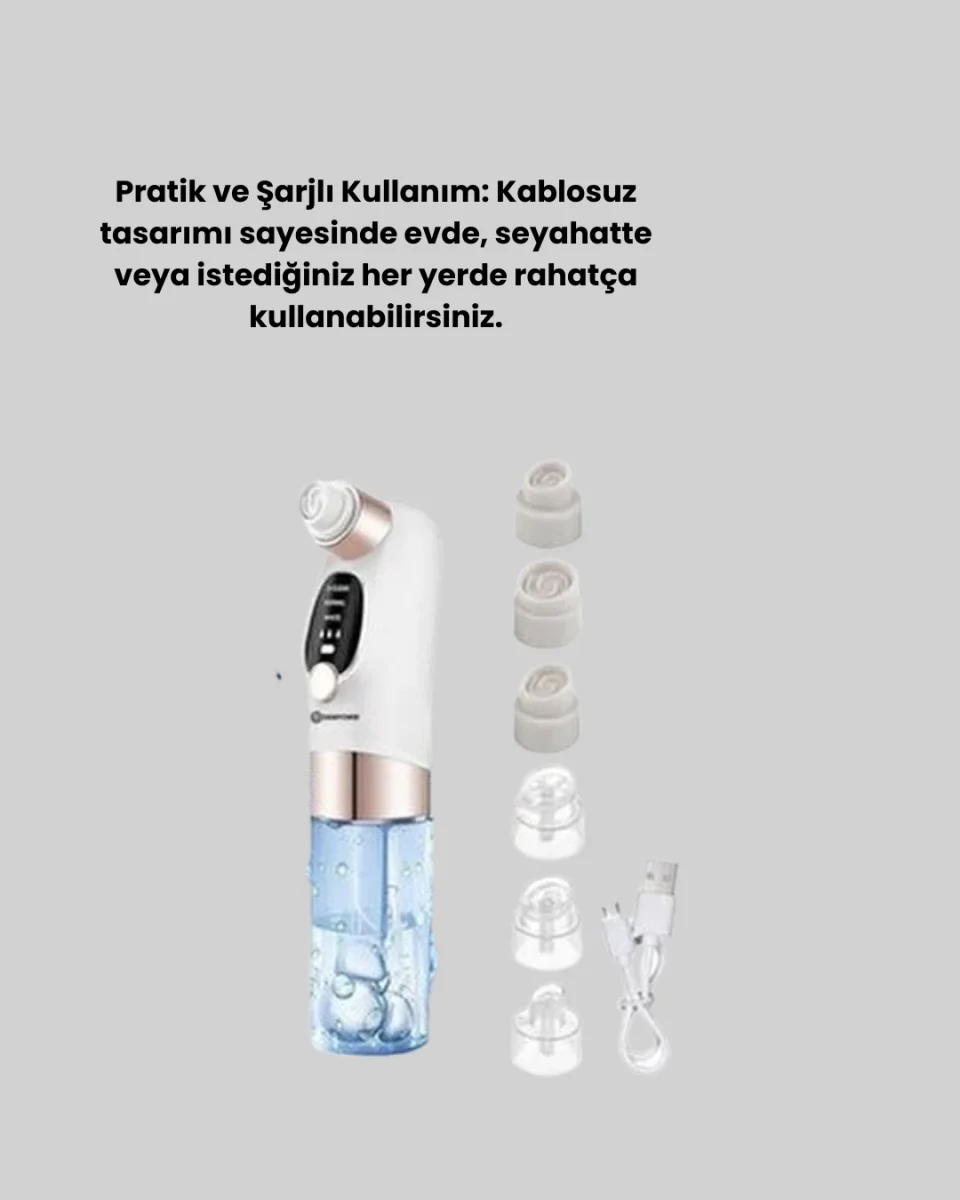 Evde Kolay Kullanım İçin Şarjlı Siyah Nokta Temizleme Aleti