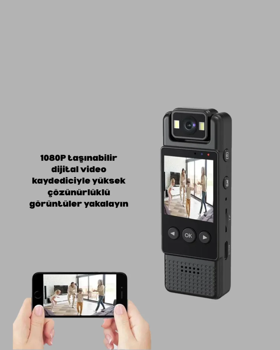 Gece Görüşlü Döngüsel Kayıt Destekli Mini Kamera