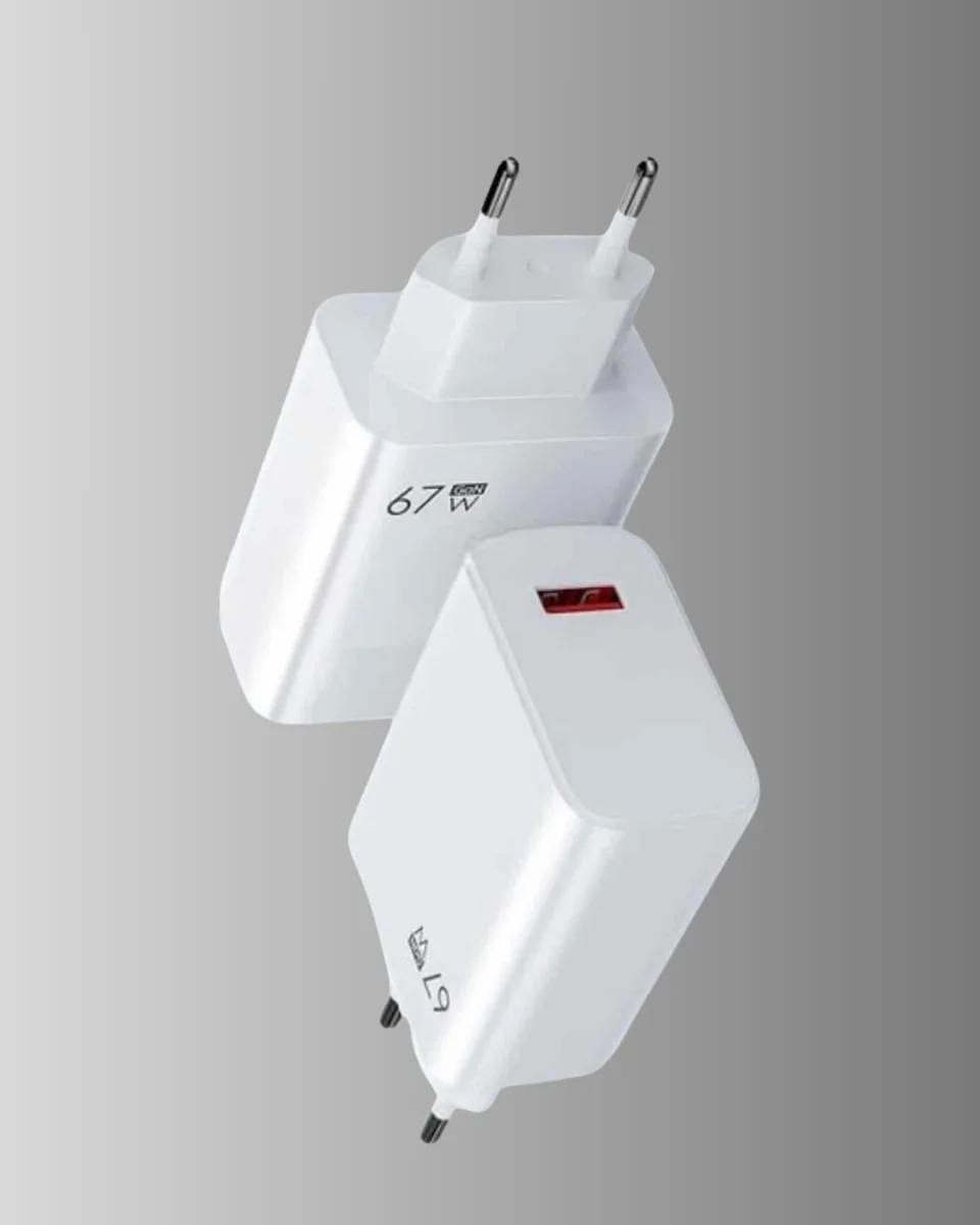 67W Süper Hızlı Şarj Adaptörü ve Kablo Seti – Güvenli, Kompakt ve Ergonomik Tasarım
