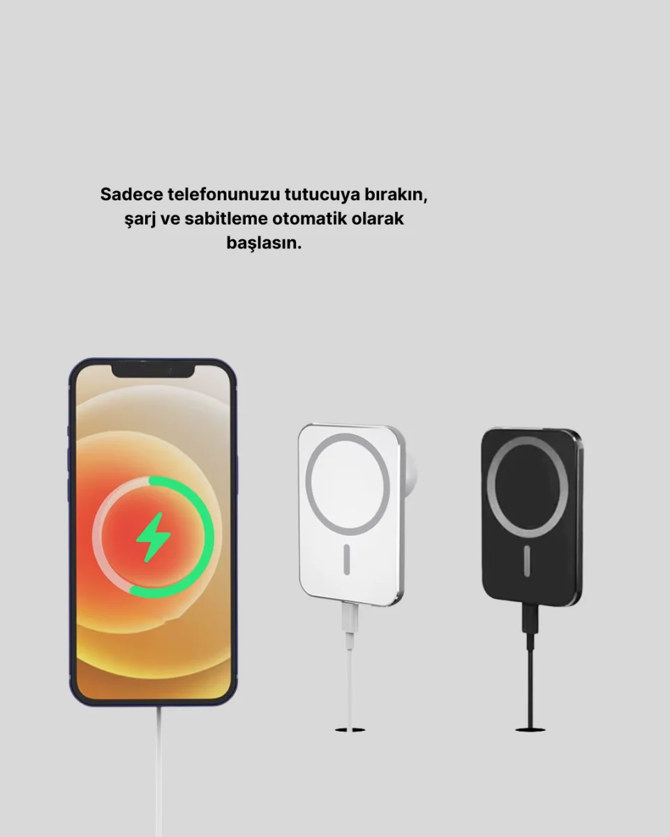 15W Araç Telefon Tutucu Kablosuz Hızlı Şarj Özellikli