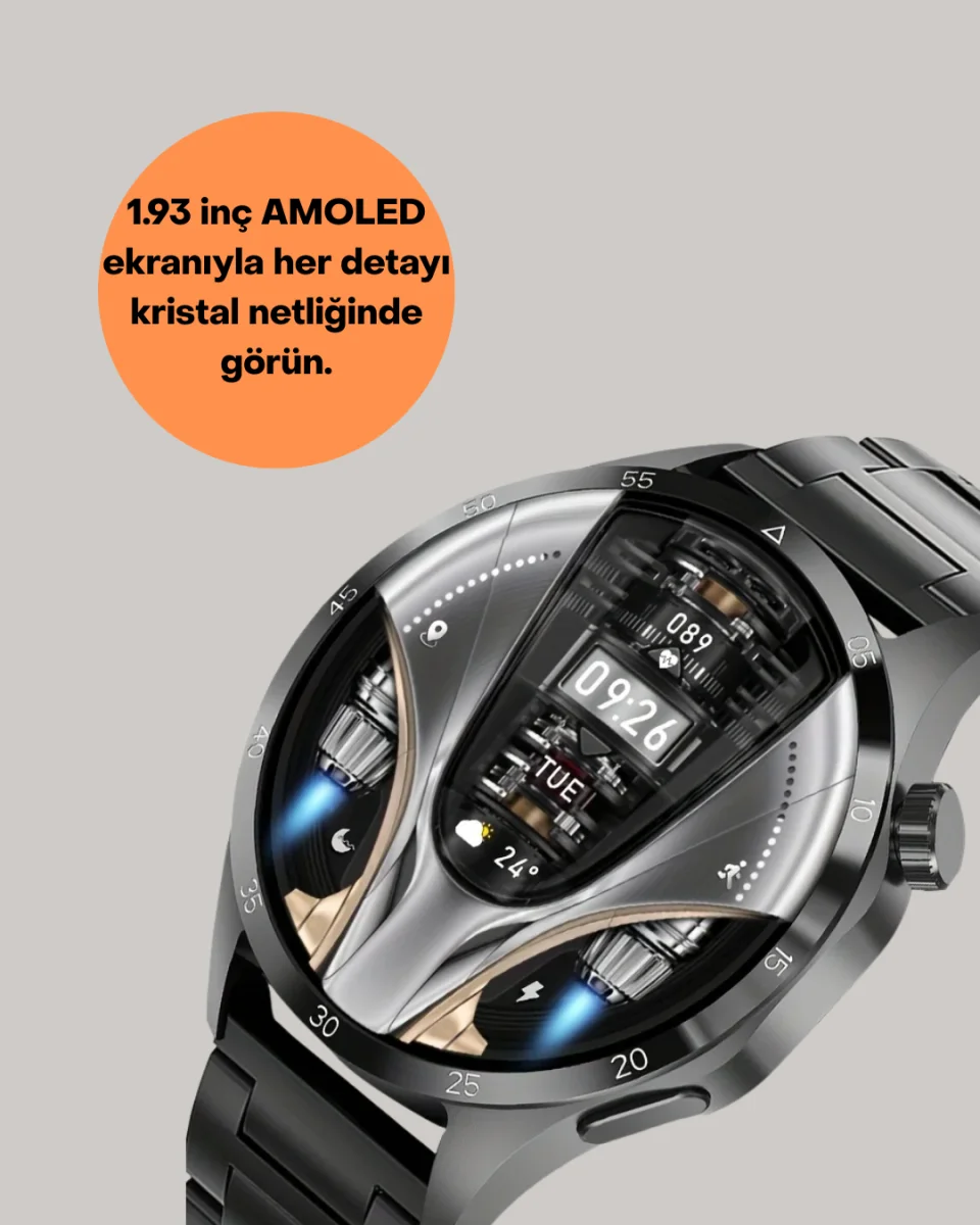 Şık Metal Kasa ve Değiştirilebilir Kordonlarla SW80 Smartwatch