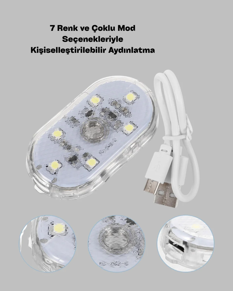 Taşınabilir Manyetik Mini LED Lamba 7 Renk Seçenekli