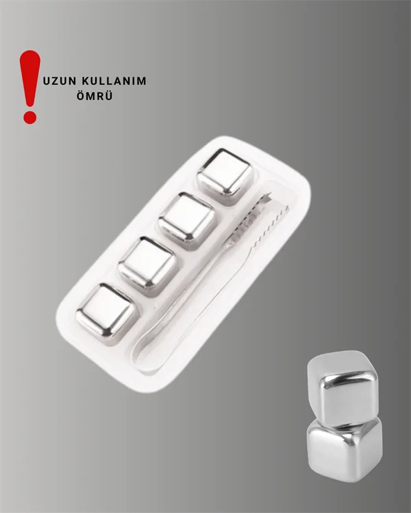 Çevre Dostu Metal Buz Küpü ve Kullanışlı Klips Seti