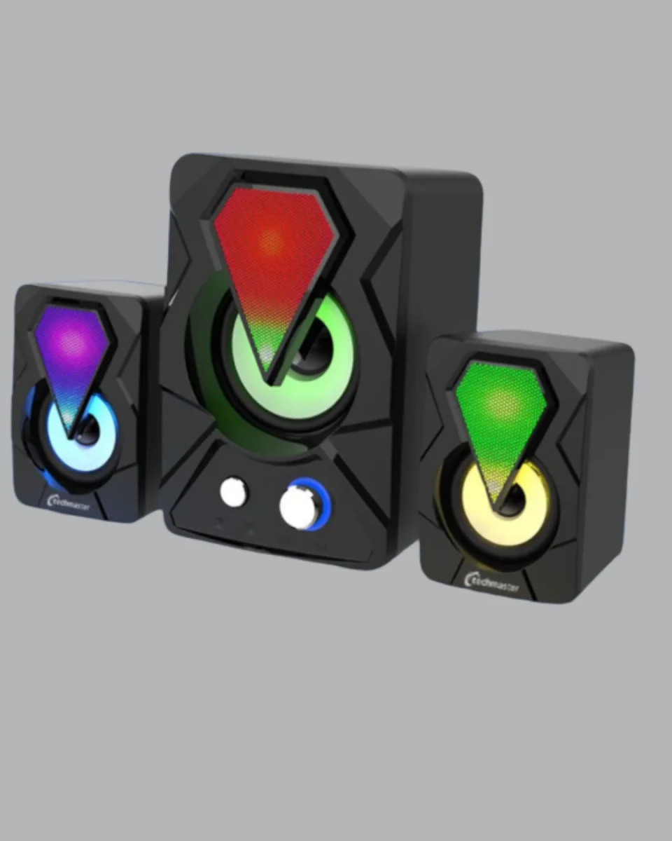 2.1 Kanal RGB LED Oyun Hoparlörü Subwoofer Destekli