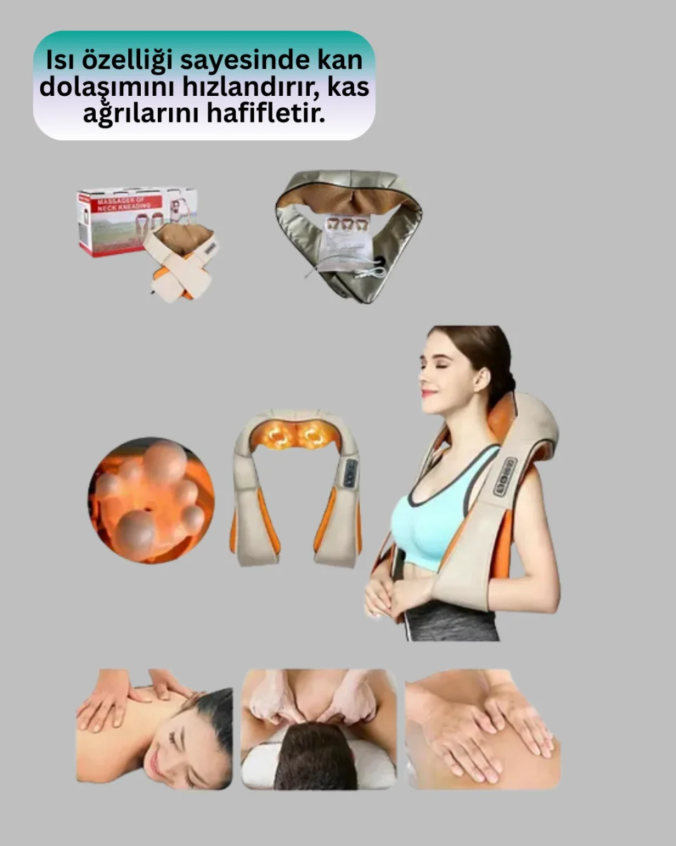 Ovmalı Isıtmalı Masaj Aleti Bel Boyun Omuz İçin Profesyonel Masaj Keyfi