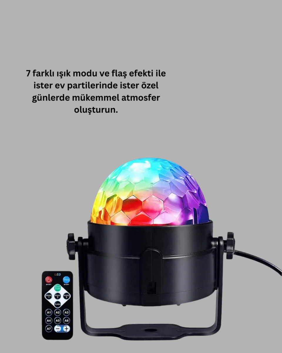 Ses Duyarlı Mini Disko Küre Lamba
