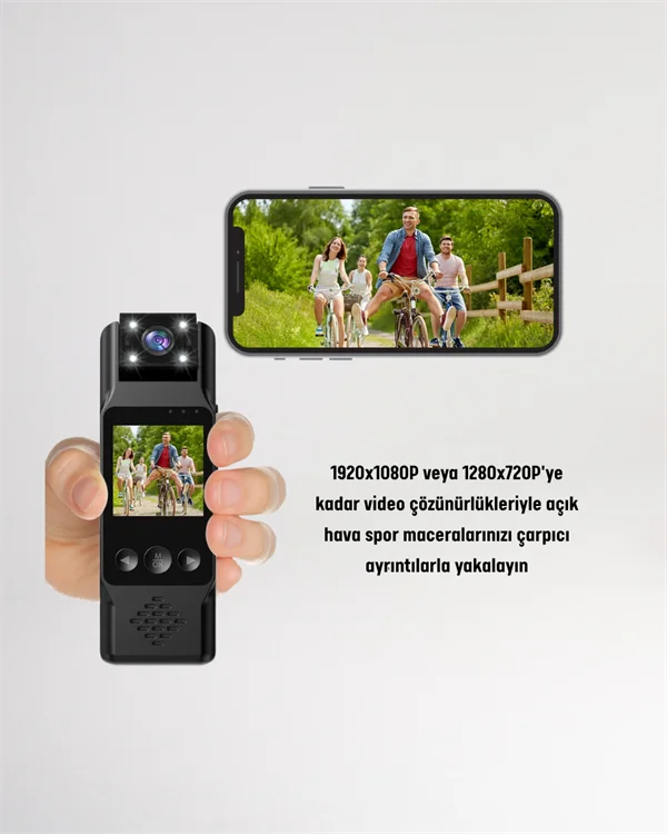 WiFi ile Uzaktan Erişimli Mini Kamera – 1200mAh Batarya, 1080P Video Çekimi