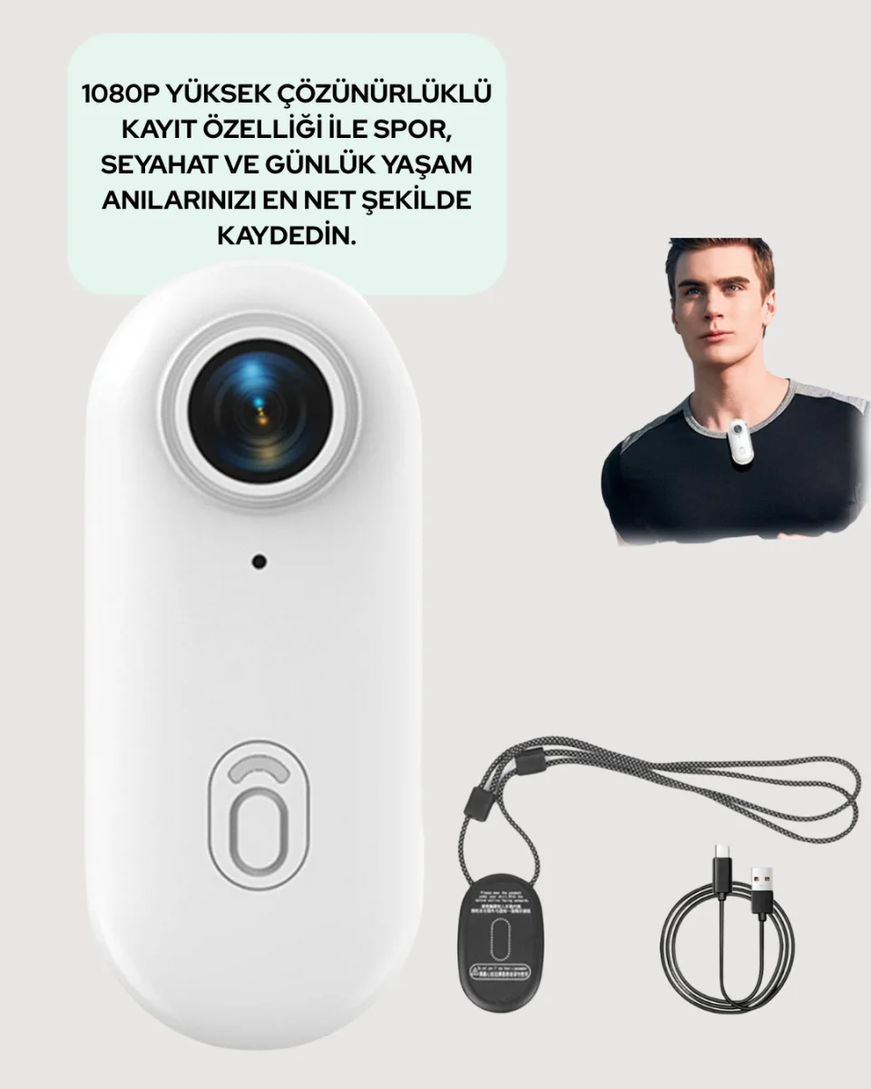 Suya ve Darbeye Dayanıklı Kompakt Spor Kamera 1080P