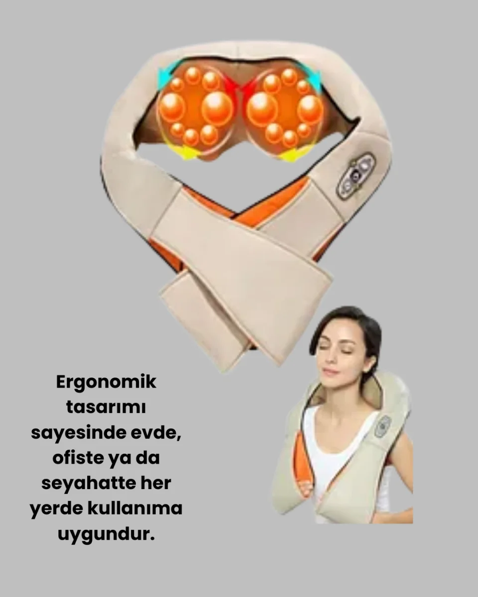 Ovmalı Isıtmalı Boyun Omuz Bel Masaj Aleti Kas ve Eklem Ağrılarına Etkili