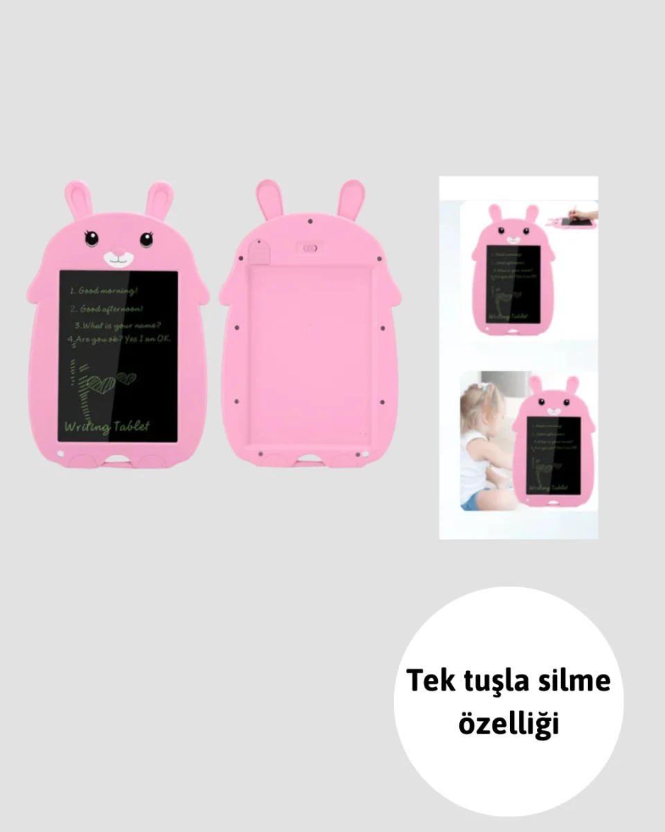 Kağıt Benzeri LCD Yazı Tableti | Tek Tuşla Silme ve Uzun Pil Ömrü