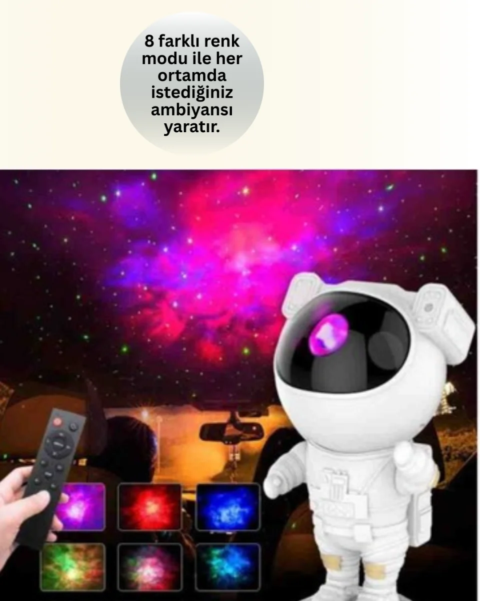 Ayarlanabilir Parlaklık ve Zamanlayıcı Modlu Astronot Lamba