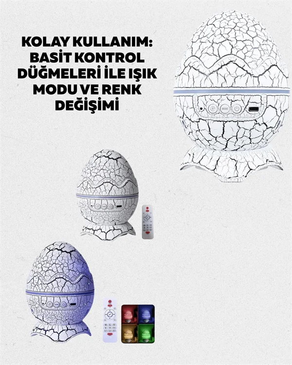 Uzaktan Kumandalı, USB Girişli, Döner Projektör Lamba