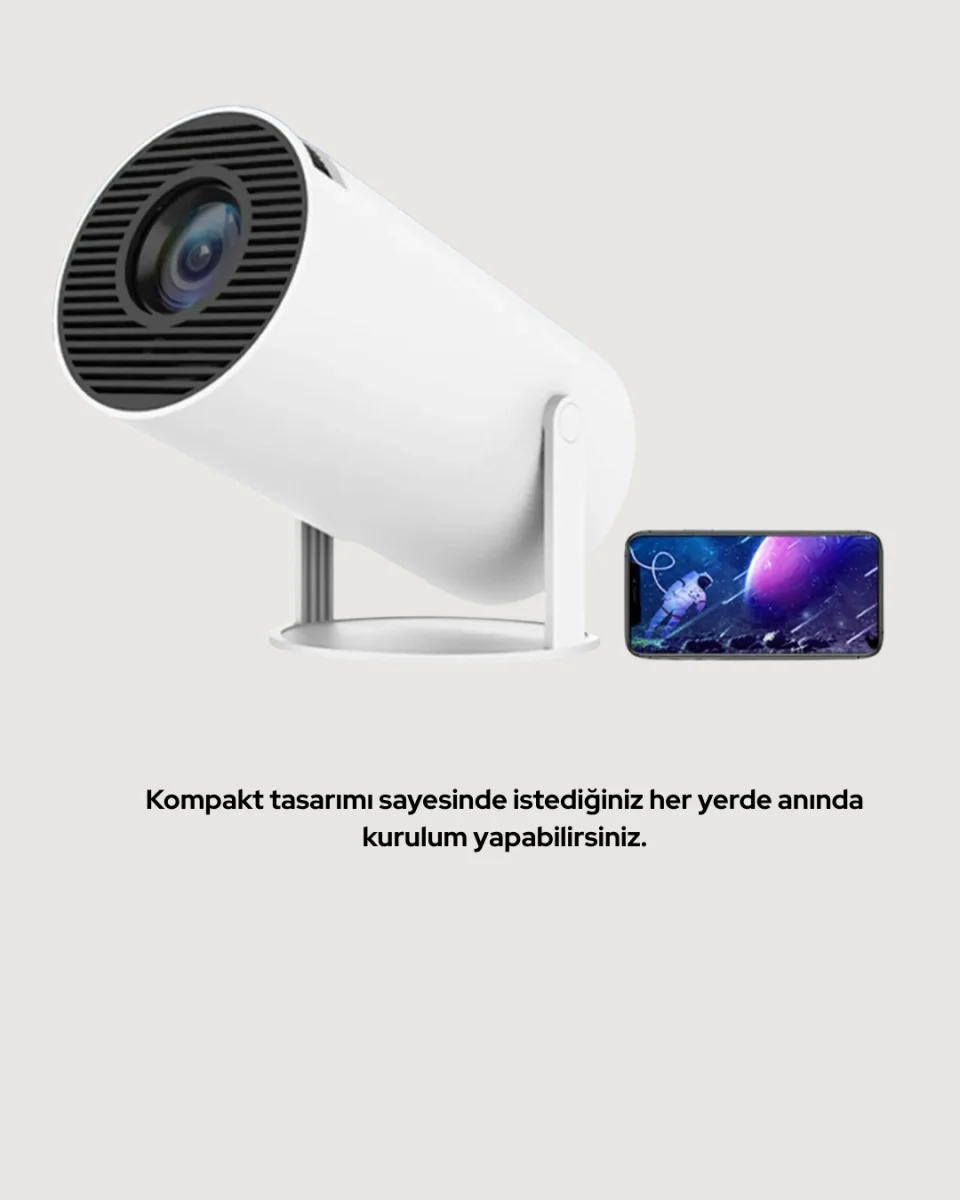 4K Uyumlu 130 İnç Full HD Projeksiyon Cihazı ve Kablosuz Aktarım Özelliği