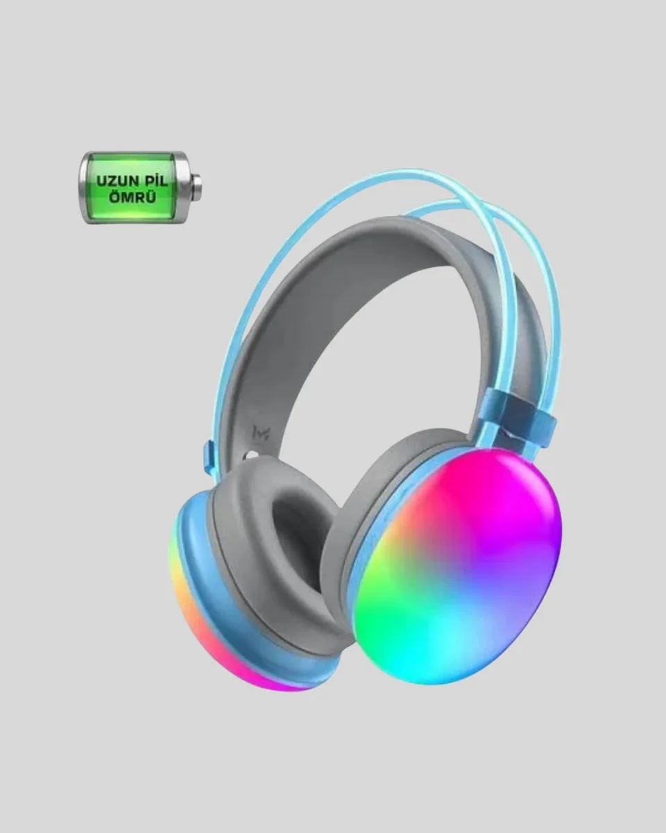 40mm Sürücülü RGB Kablosuz Kulaklık – Oyun ve Müzik için