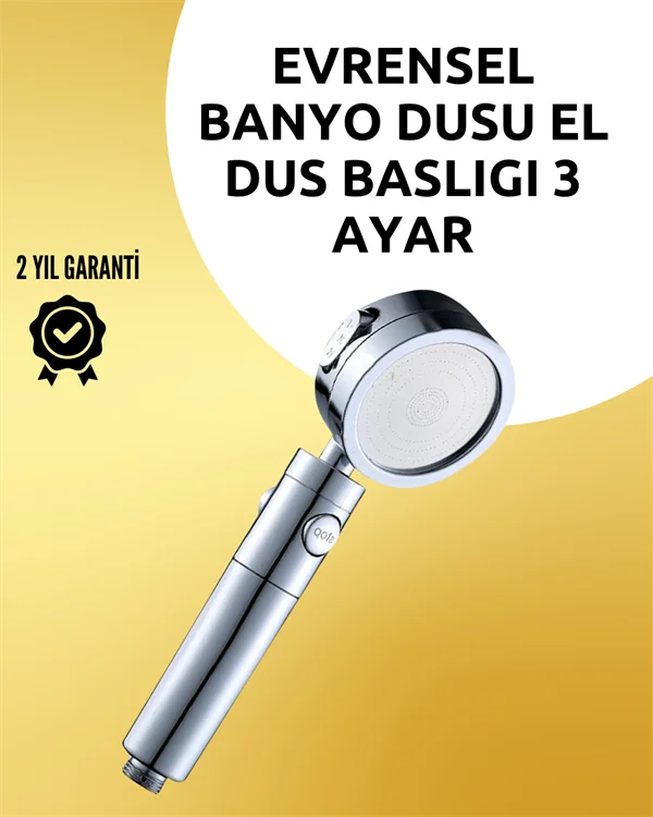 Masaj ve Yağmur Modlu Çok İşlevli Paslanmaz Çelik Duş Başlığı