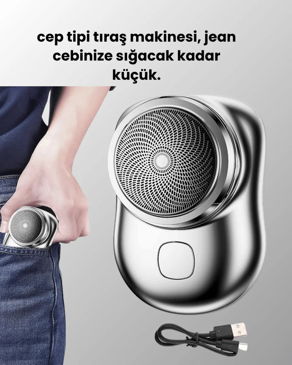 Tüm vücut bölgelerinde kullanılabilen küçük boy tıraş cihazı