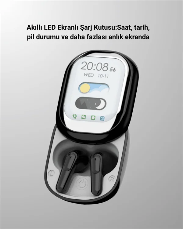 Kişiselleştirilebilir LED Ekranlı Bluetooth Kulaklık – Oyun & Müzik Modlu