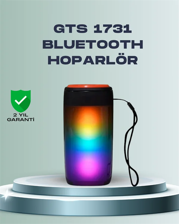 GTS 1731 Kablosuz Hoparlör – LED Işık, FM Radyo, TF Kart ve USB Girişli