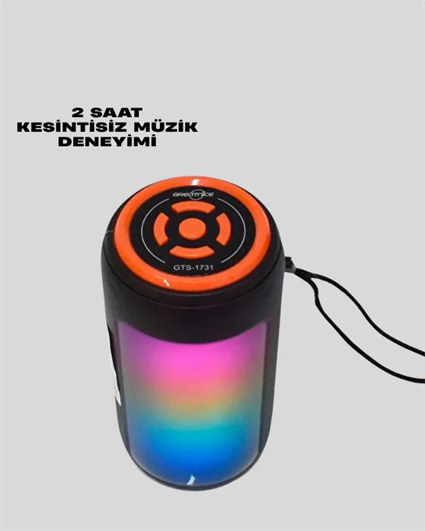 GTS 1731 Kablosuz Hoparlör – LED Işık, FM Radyo, TF Kart ve USB Girişli