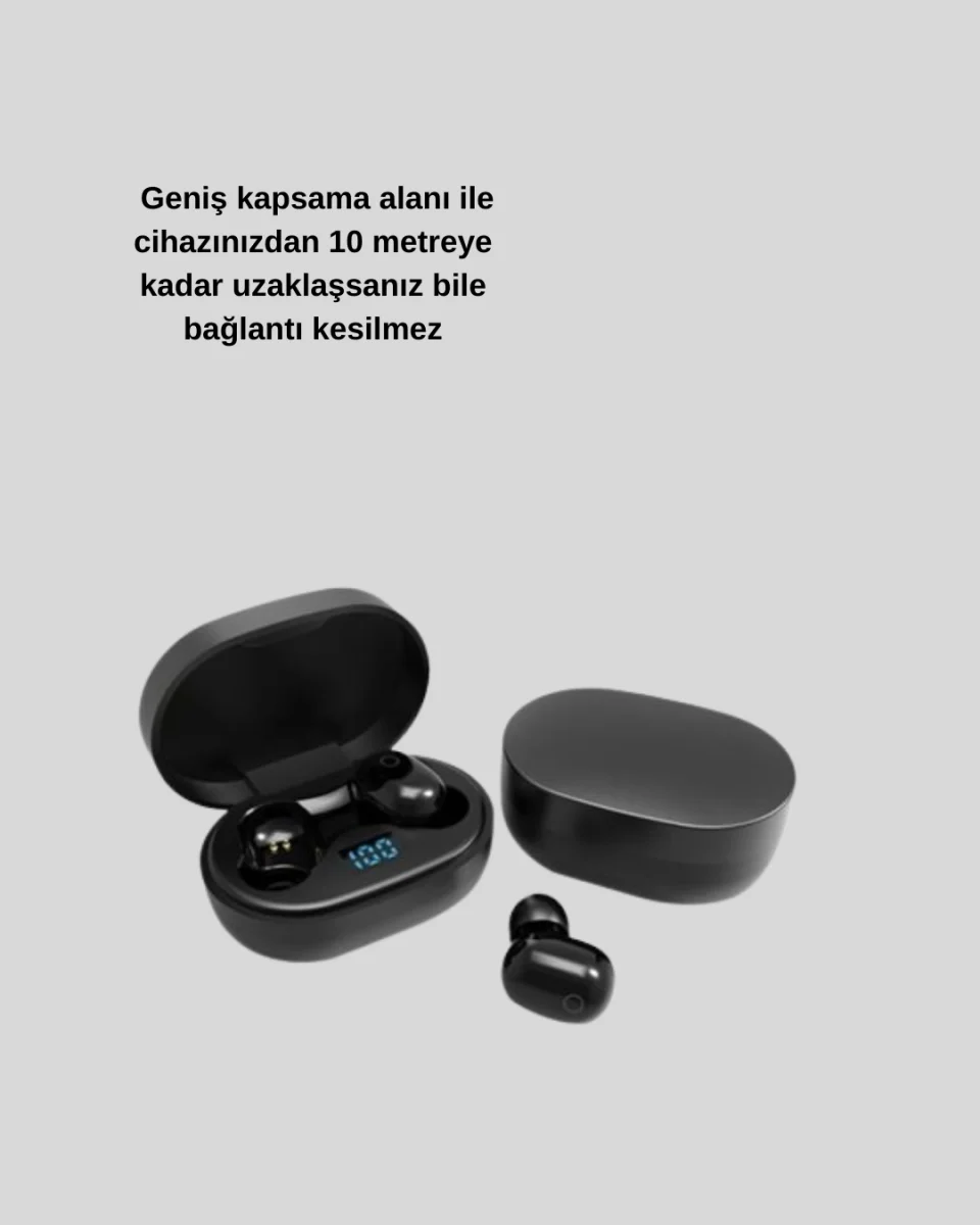 Bluetooth 5.0 Kulaklık – LED Ekranlı Şarj Kutusu