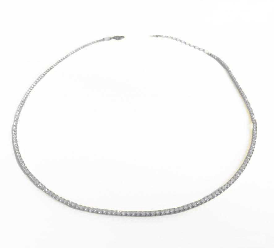 1,5 mm Taşlı Gümüş Suyolu Choker Kolye