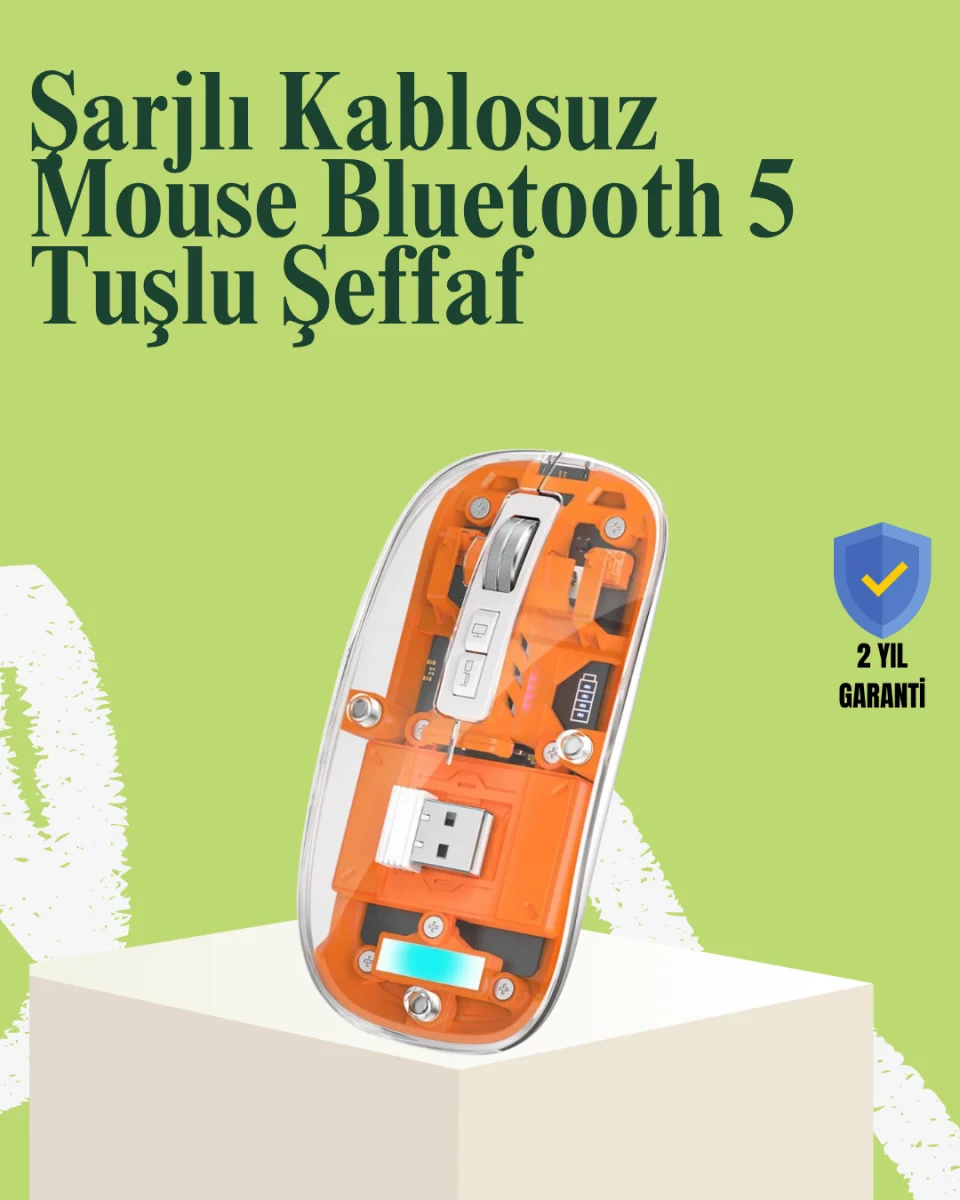 Kablosuz, Sessiz, Ergonomik ve Şarjlı Fare - Gelişmiş Çoklu Cihaz Desteği