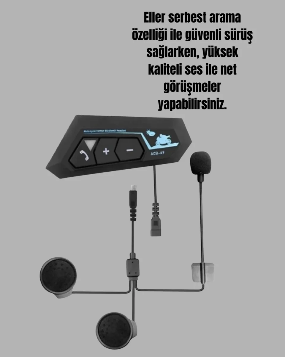 BT22 Motosiklet Kask İçi Bluetooth Kulaklık İnterkom Destekli