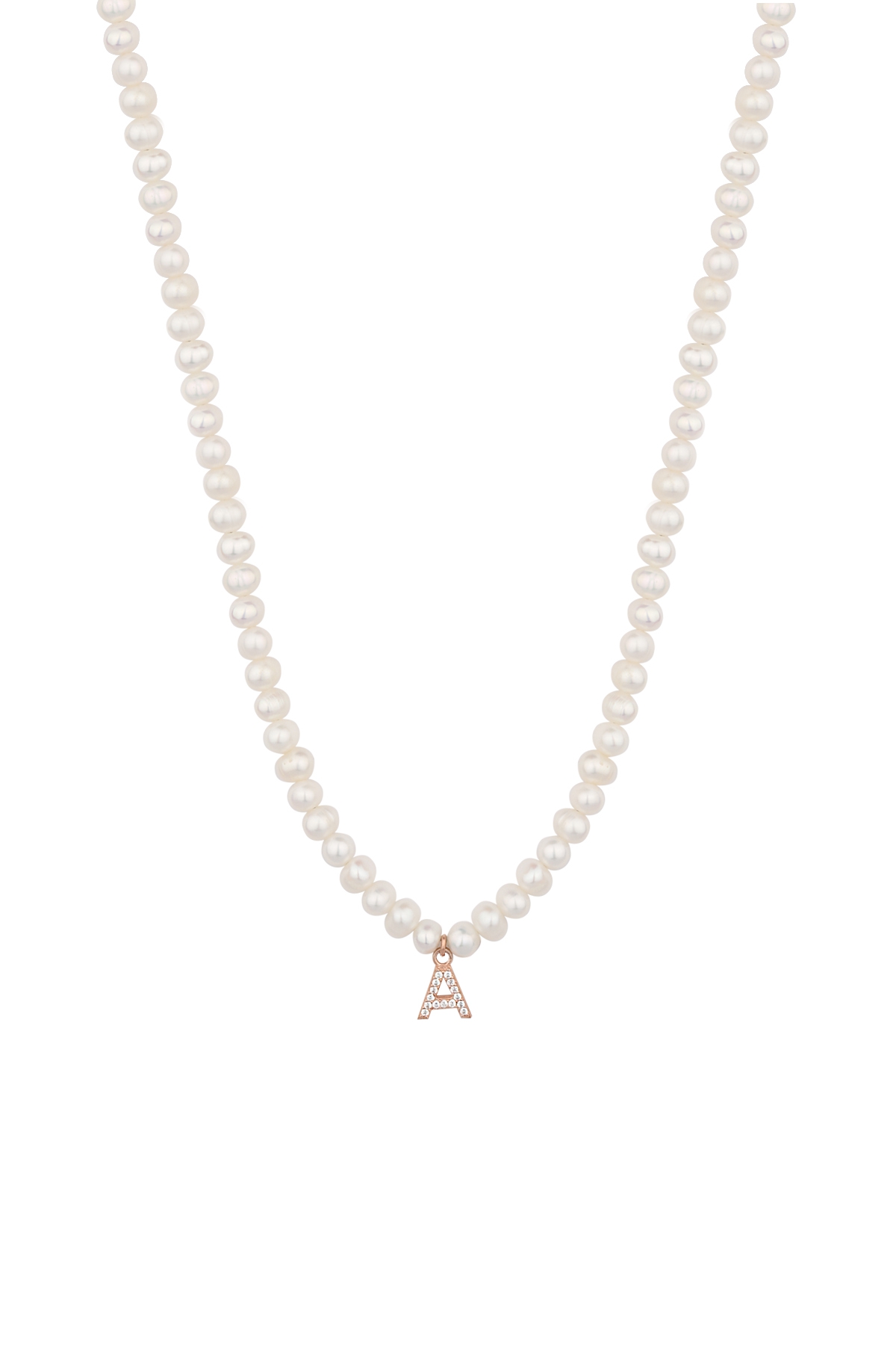 İncili Harf Choker Kolye