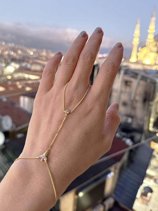 Modern Tasarım Gurmet Zincir Gümüş Şahmeran Bileklik – 925 Ayar - Gold Renk