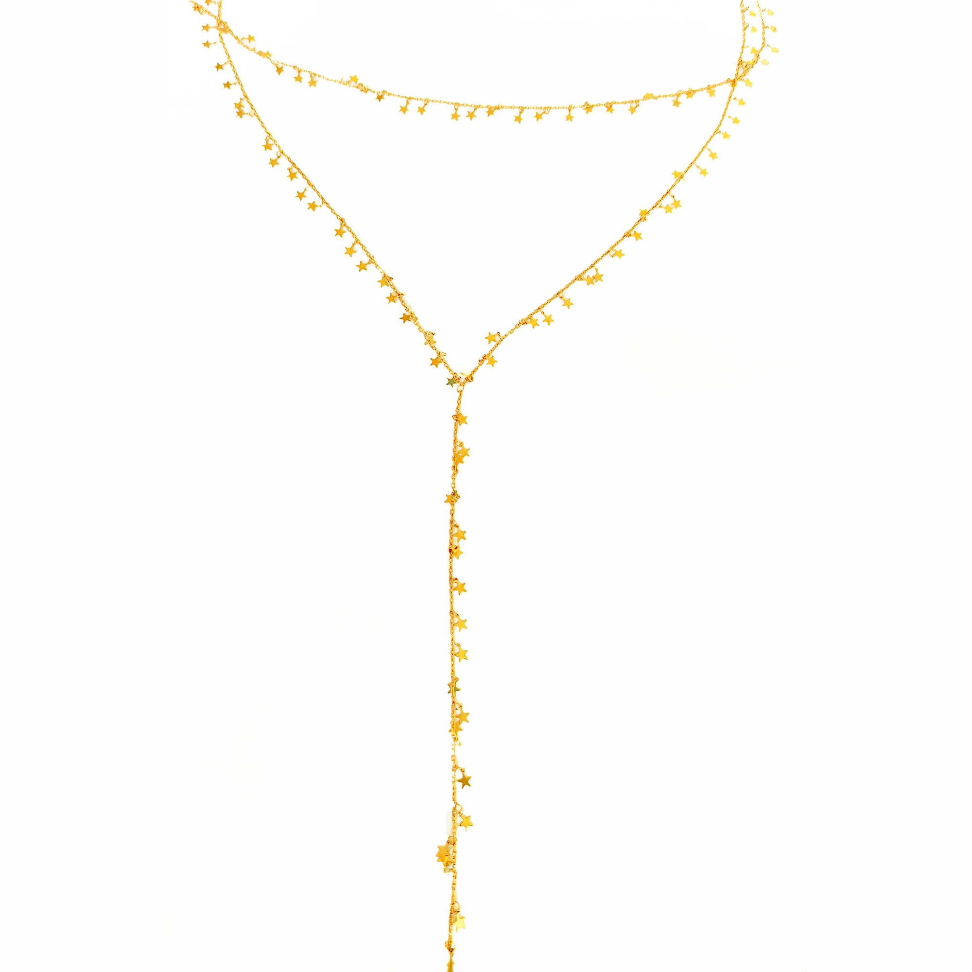 Choker ve Y Kolye 2’si 1 Arada Yıldızlı Gümüş Kolye