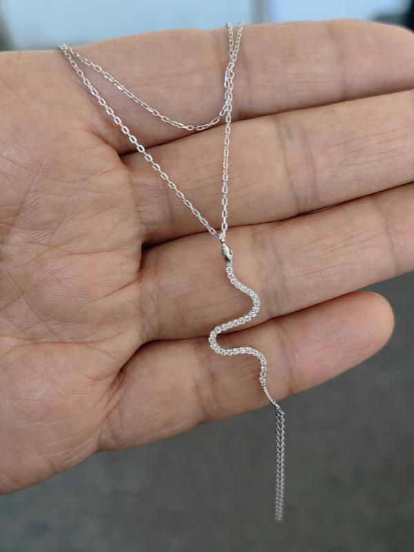 Zirkon Taşlı Yılan Figürlü Gümüş Şahmeran Bileklik – 925 Ayar, Şık Tasarım - Rodyum Renk