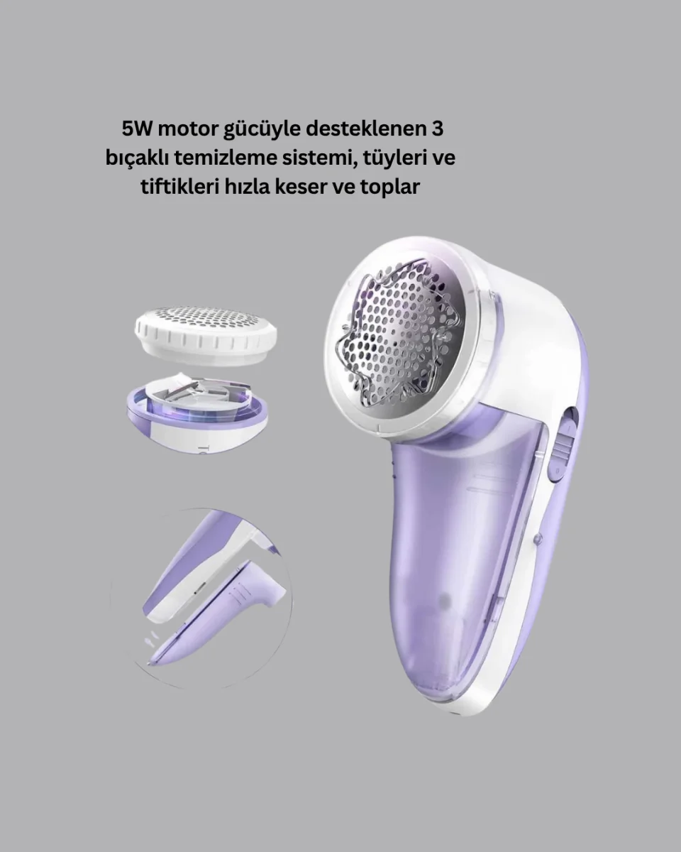 Tiftik ve Tüy Toplama Cihazı – 200ml Hazne, Kompakt Boyut