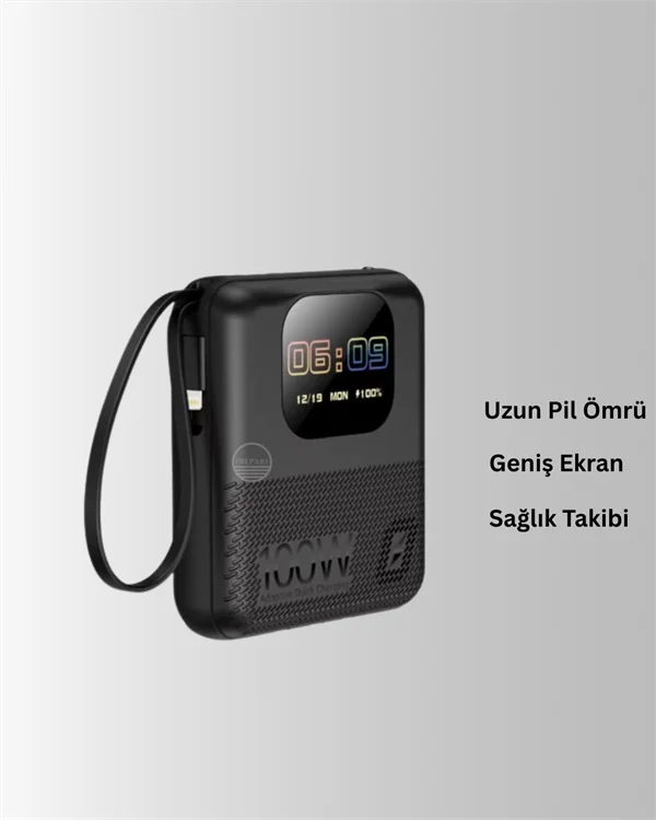 3'ü 1 Arada Akıllı Cihaz: Saat, Powerbank, Hoparlör – 10.000 mAh