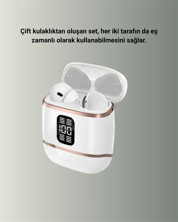 Dijital Göstergeli Bluetooth Kulakiçi Kulaklık – 4’lü Paket, Gürültü Engellemeli