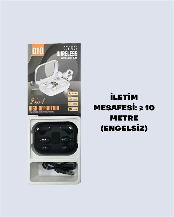 Q10 Bluetooth 5.4 Kablosuz Kulaklık – Dokunmatik, Uzun Pil Ömrü, Type-C Şarj