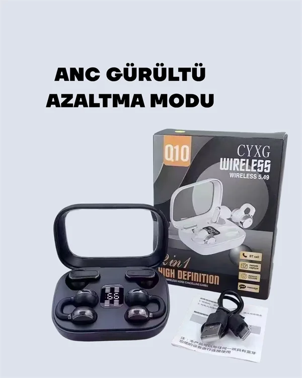 Q10 Bluetooth 5.4 Kablosuz Kulaklık – Dokunmatik, Uzun Pil Ömrü, Type-C Şarj