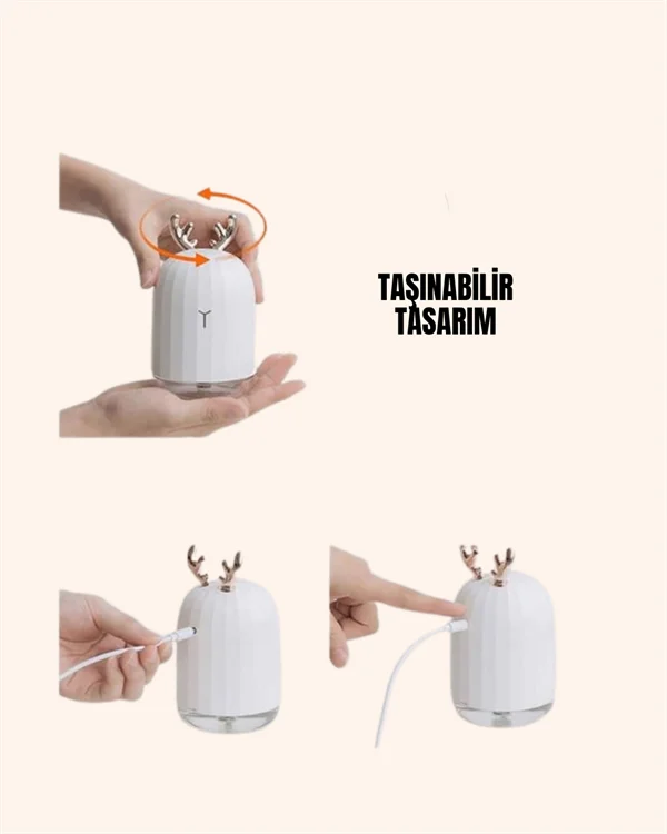El Tipi USB Mini Soğuk Mist Nemlendirici 220 ml Tank