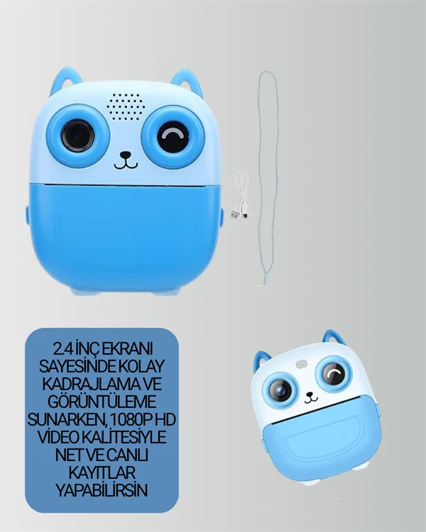 Termal Yazıcılı Dijital Kamera – USB Şarjlı, HD Video Destekli