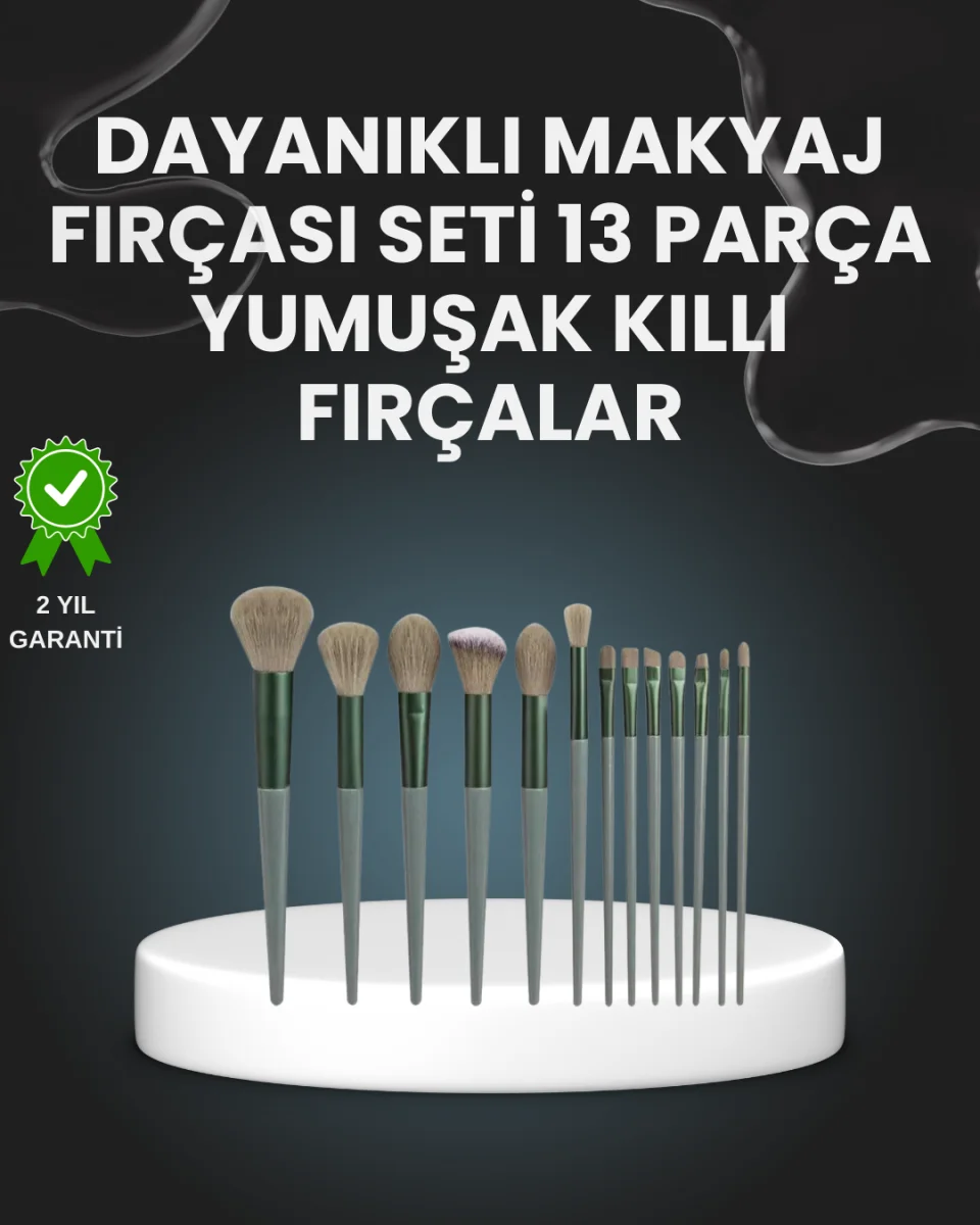 13'lü Fiber Kıllı Yumuşak Makyaj Fırçası Seti Taşınabilir ve Ergonomik Tasarım