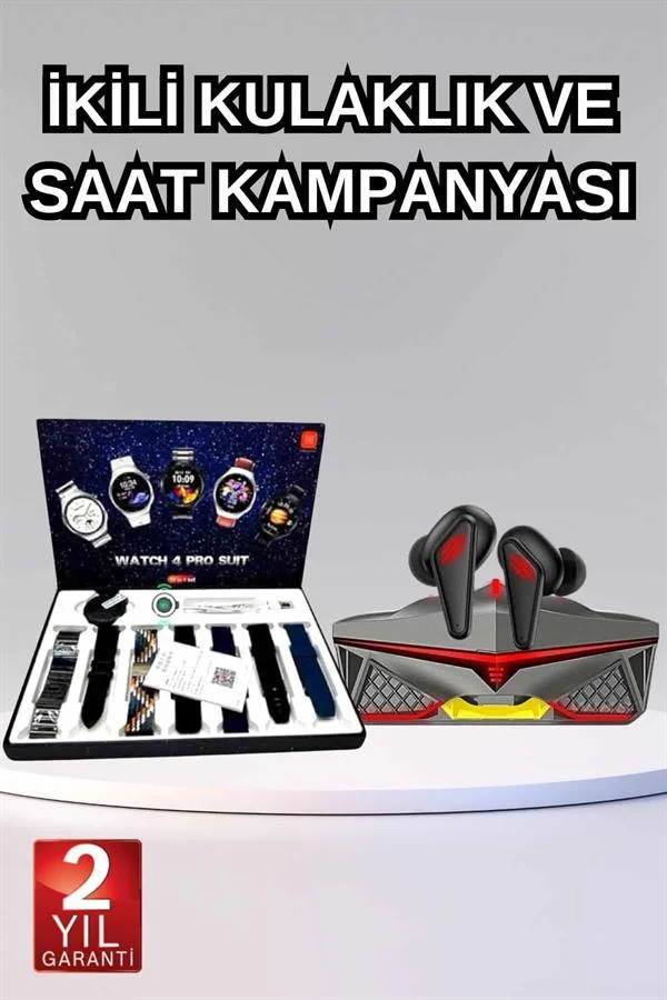 Gamer Oyuncu Seti Bluetooth Kulaklık Ucuz Kaliteli Yeni Nesil Akıllı Saat