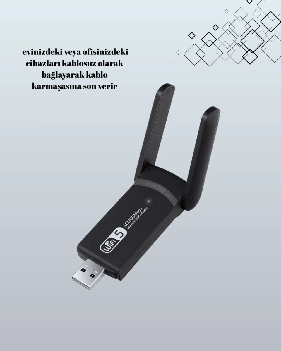 Realtek Chipsetli 5G Destekli Yüksek Hızlı Ağ Adaptörü