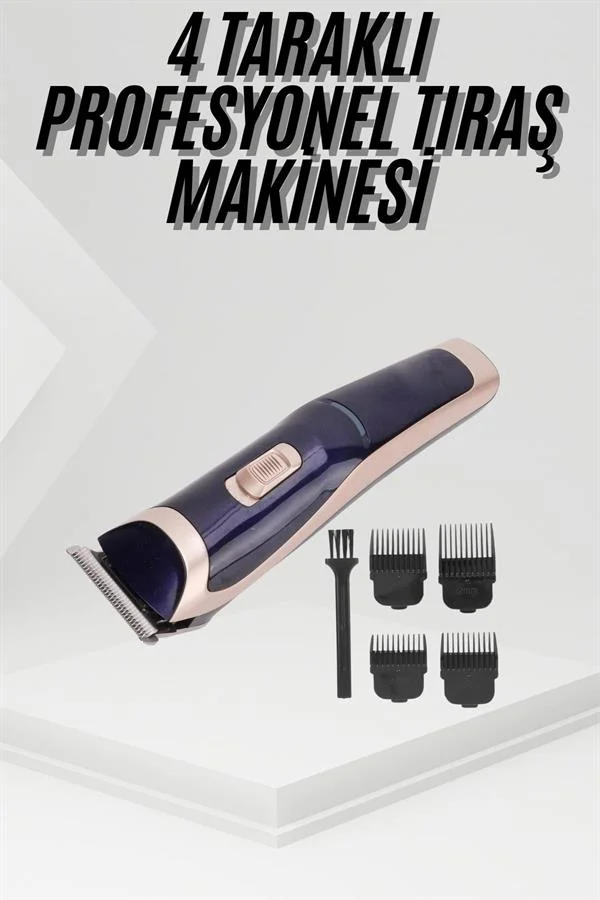 Tıraş Makinesi 4 Başlıklı Paslanmaz Çelik Bıçaklı Tüm Saç Tiplerine Uygun