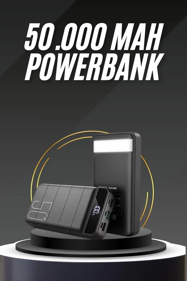 50.000 Mah Led Dijital Göstergeli USB Çıkışı Powerbank