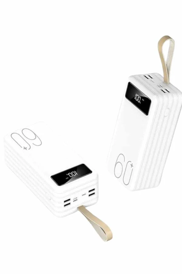 Powerbank 60.000 Mah Taşınabilir Şarj Hızlı El Fenerli Dijital Göstergeli