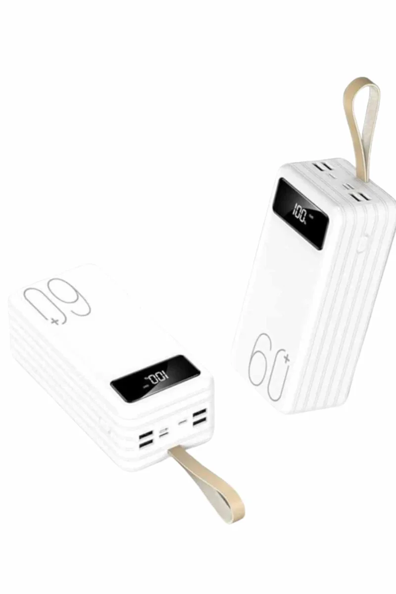 Powerbank 60.000 Mah Taşınabilir Şarj Hızlı El Fenerli Dijital Göstergeli