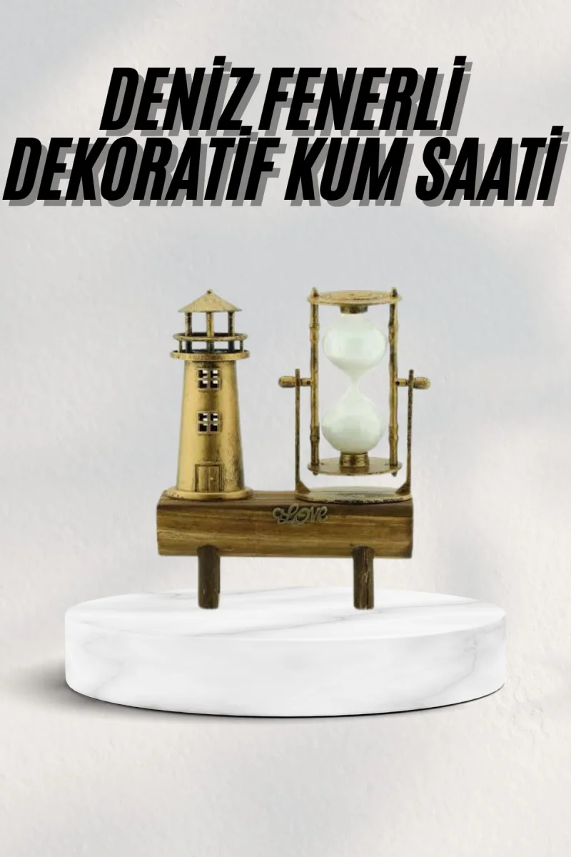 Hediyelik Kum Saati Retro Dekoratif Deniz Feneri Kum Saati