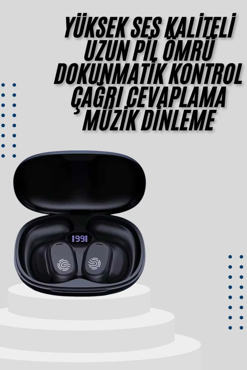 Kablosuz Küpeli Kulaklık Aktif Gürültü Önleyici Dokunmatik Kontrol